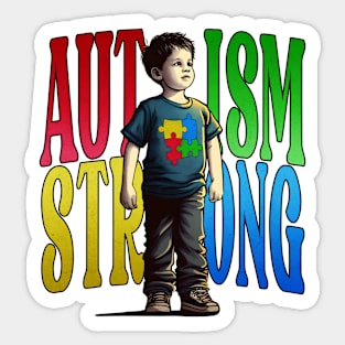 Autism Strong Autism Awareness proud Kid Boy Gifts Family Sticker